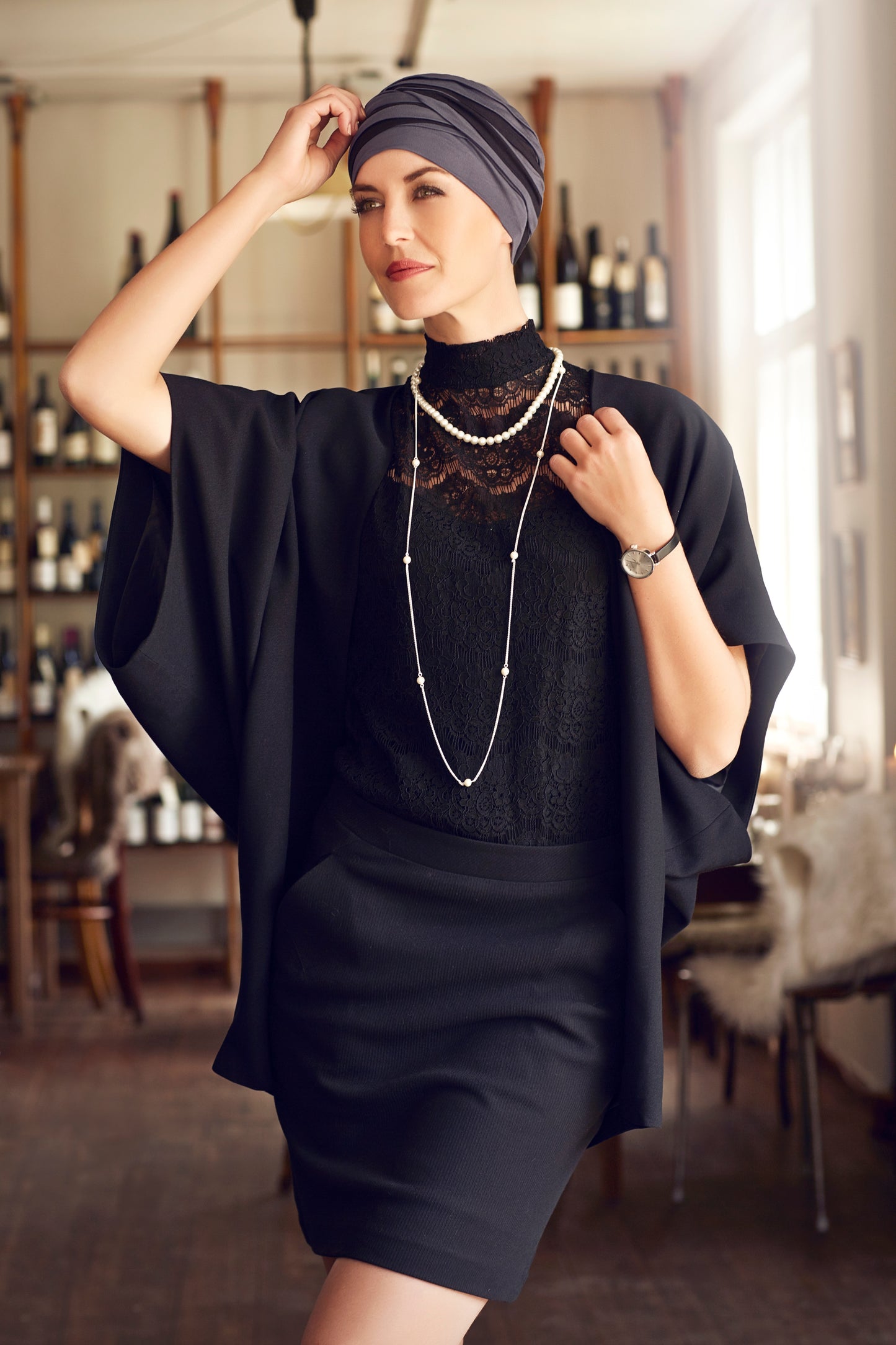 HocShantiTurban I Blue/Black I Christine Headwear