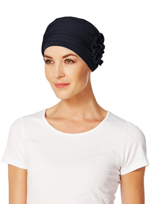 HocLotus Turban I Blue Melange I                             Christine Headwear