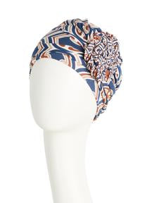 Lotus Turban I Endless Shapes of Blue I Christine Headwear