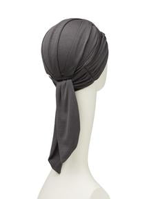 B.B. Beatrice Turban w/Ribbons I Steel Grey I Christine Headwear