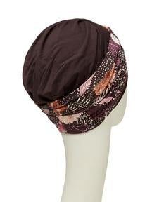 Shakti Turban I Chocolate With Garden Pinks I Christine Headwear